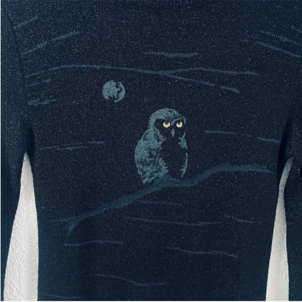 Vintage kitty hawk black crew neck tight fit sweater size S